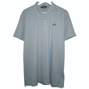 J Lindeberg Shirt Mens Large Bode Regular Fit Blade Polo Light Blue Short Sleeve